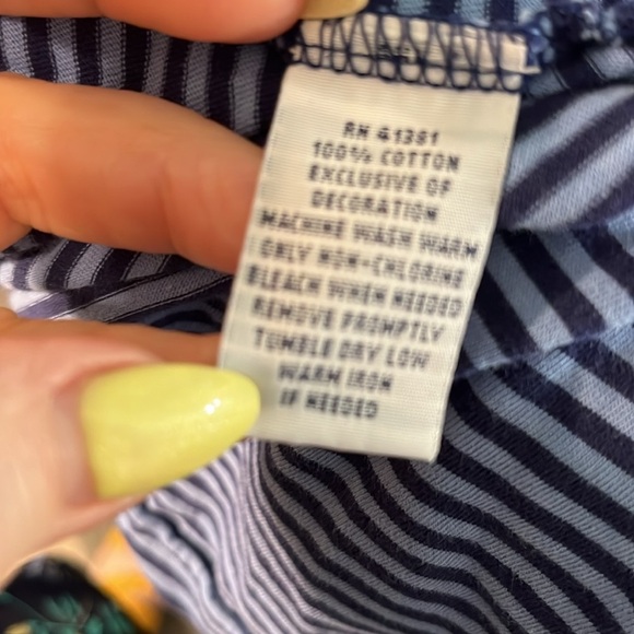 POLO Ralph Lauren Short Sleeved Tee Shirt Striped Blue Size 2XB Big - Picture 7 of 8